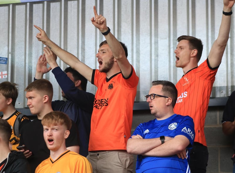Boston United fans at York City. Photo: Oliver Atkin