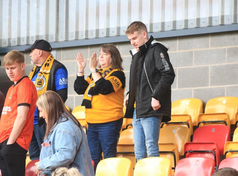 Boston United fans at York City. Photo: Oliver Atkin