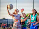 Netball action. Photo: David Dales