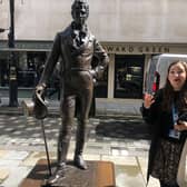 Statue of Beau Brummell, the man responsible for the Royal Ascot dress code alongside blue badge guide Katie Wignall