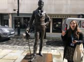 Statue of Beau Brummell, the man responsible for the Royal Ascot dress code alongside blue badge guide Katie Wignall