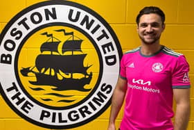 Pretty in pink! Platt is pictured in the new Pilgrims away shirt.