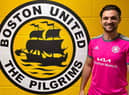 Pretty in pink! Platt is pictured in the new Pilgrims away shirt.
