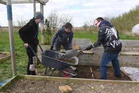 Young people on a Prince's Trust programme creating a sensory garden at the Askefield Project in Friskney.