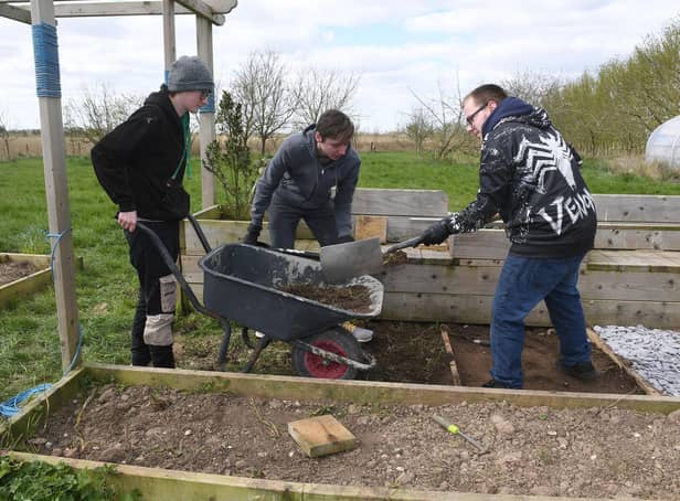 Young people on a Prince's Trust programme creating a sensory garden at the Askefield Project in Friskney.
