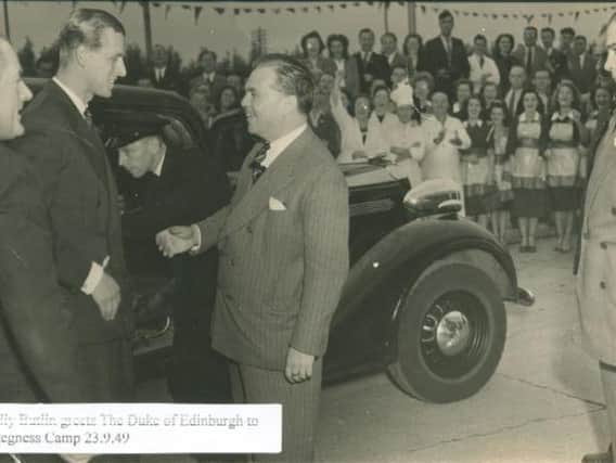 The Duke of Edinburgh with Sir Billy Butlin on his visit to Skegness Butlin's. Photo: Butlin's.