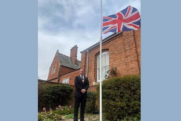 The Mayor of Louth, Councillor Darren Hobson, outside The Sessions House.