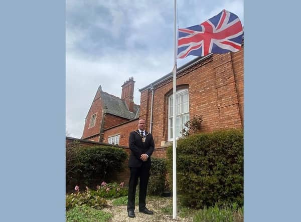 The Mayor of Louth, Councillor Darren Hobson, outside The Sessions House.
