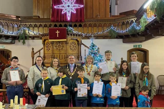 Skegness District Scouts carol service and awards event.
