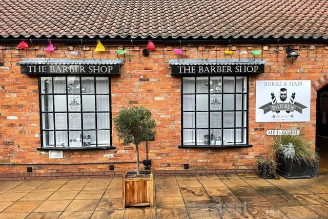 Burke and Hair barbers in Money's Yard, Sleaford. EMN-210904-175906001