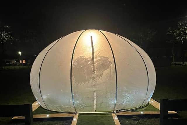 One of the igloos that will be keeping you warm outside at the Welcome Inn in Skegness.