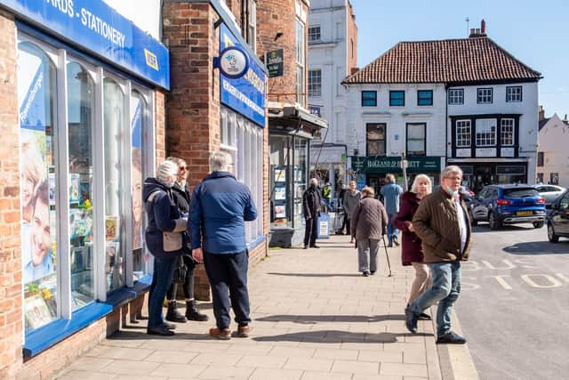 Scenes from Louth town centre on Monday (April 12).