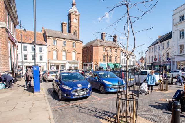 Scenes from Louth town centre on Monday (April 12).