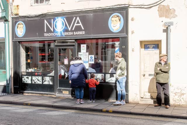 Scenes from Louth town centre on Monday (April 12).