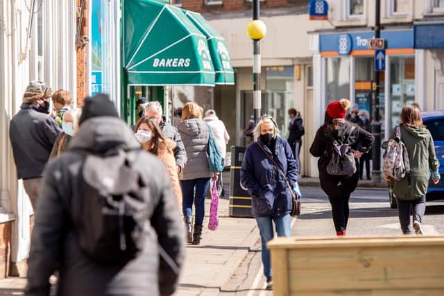 Scenes from Louth town centre on Monday (April 12).