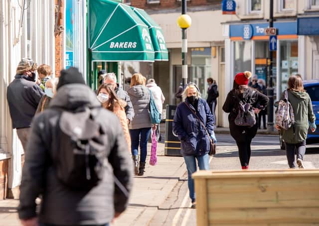 Scenes from Louth town centre on Monday (April 12).