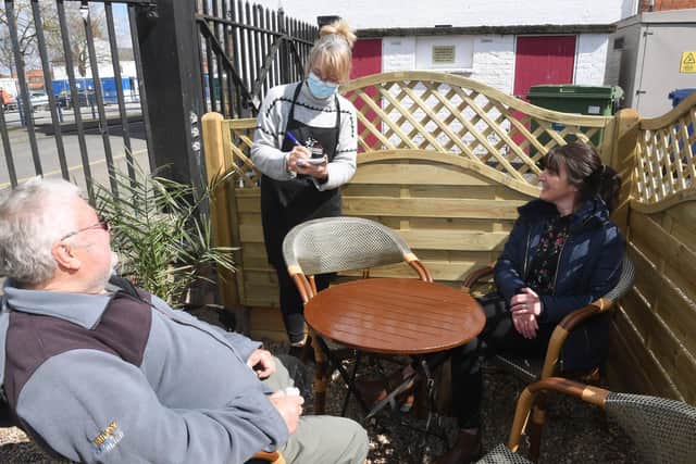 Bakehouse Coffee Shop. L-R Lester Motley, Sharon Wood - owner, Claire Turner.