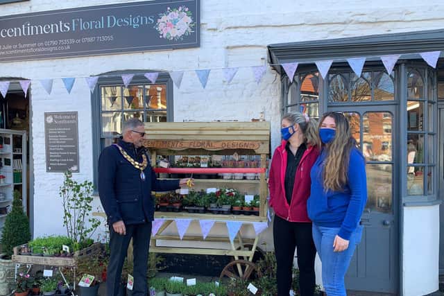 Back in business - Mayor of Spilsby Coun Terry Taylor gets ready to do a spot of gardening.