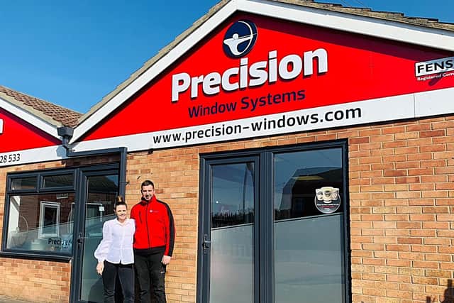 Precision Windows Ltd are holding an open day this weekend to invite customers to check out their over the counter sales premises in Skegness. Pictured outside are owners Aaron Barton, 33, andHollyTaylor, 27.