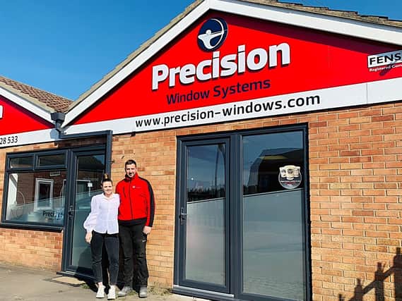 Precision Windows Ltd are holding an open day this weekend to invite customers to check out their over the counter sales premises in Skegness. Pictured outside are owners Aaron Barton, 33, andHollyTaylor, 27.