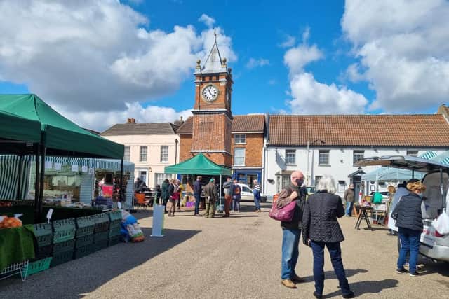 The sun came out as Wainfleet Market welcomed back traders and customers.