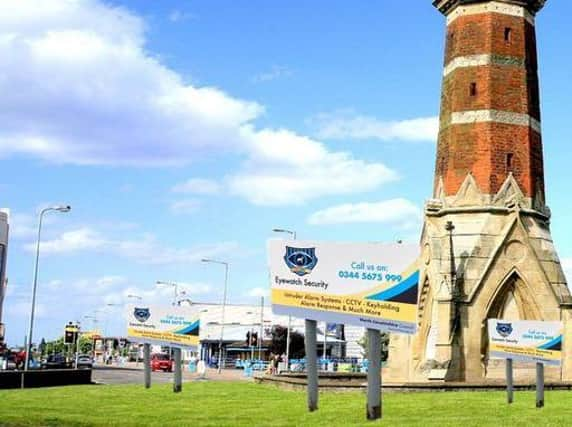 Impression of what signage around the Clock Tower in Skegness might have looked like. Photo: Barry Robinson.