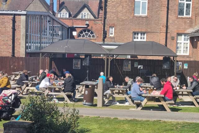 Customers outside at the Lumley Hotel in Skegness were enjoying some music.