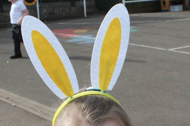 Pupil Ella Smith (Reception) embraces her bunny ears for the charity event.