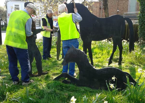 Sculptures are a reminder of days when Horncastle was home to the  biggest horse fair in Europe