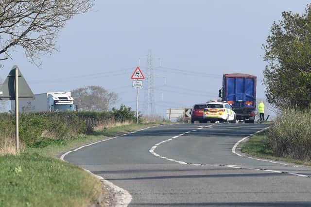 The scene of the fatal collision on the A15 north of the turning for Cranwell last April. EMN-210421-164248001