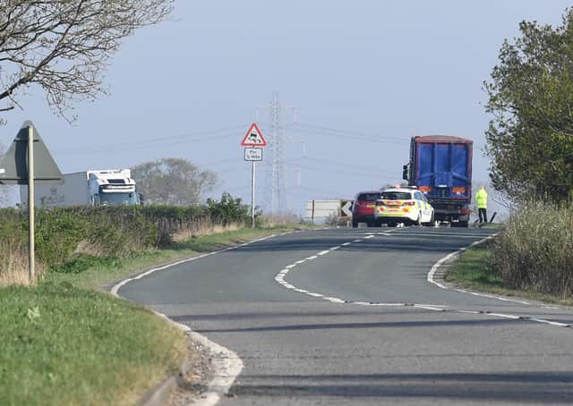 The scene of the fatal collision on the A15 north of the turning for Cranwell last April. EMN-210421-164248001