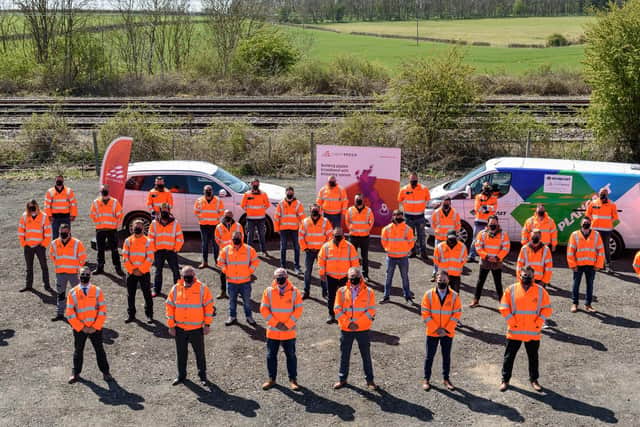 Lightspeed Broadband and Plancast team celebrating its full fibre roll out across ten towns in South Lincolnshire and West Norfolk.