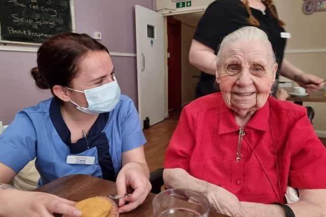 St George's Day at Syne Hills Care Home in Skegness.