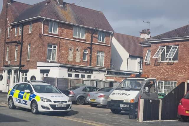 Police at the scene of the alleged attempted murder in Skegness.