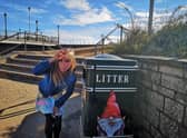 Darcey Graham on the hunt for gnomes around Skegness.
