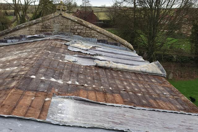 After the lead thieves struck at Pickworth church. EMN-210426-135053001