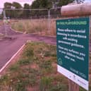 The fenced off play park at Holdingham will soon be completed and opened up to families.. EMN-210426-170937001