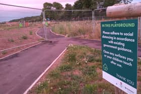 The fenced off play park at Holdingham will soon be completed and opened up to families.. EMN-210426-170937001