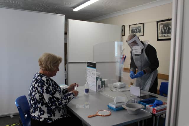 Testing is under way at Market Rasen's Festival Hall (committee room) EMN-210427-101727001