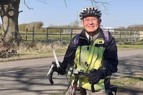 81-year-old Rev David Post out on his Wolds road ride