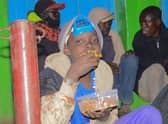 Feeding street families in Kenya.