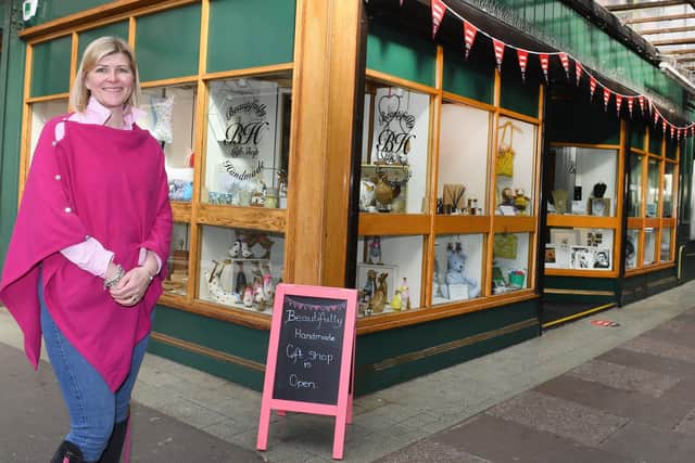 Beautifully Handmade Gift Shop, Bristol Arcade, Sleaford. Owner Lucinda Newton. EMN-210430-125758001