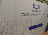 The usual welcome at the vaccination hub at the Meres Leisure Centre in Grantham. EMN-210430-183144001
