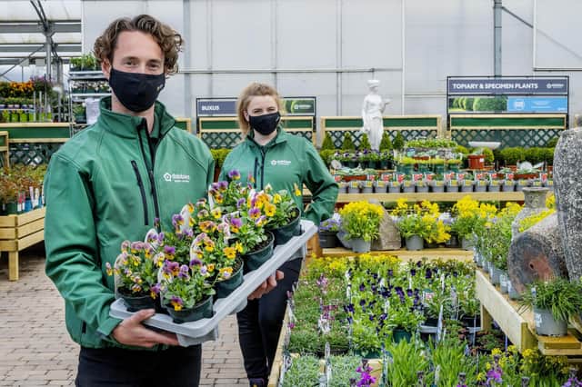 Operations manager Becky Lilley and horticultural manager James Sharp help prepare Dobbies' Boston site for launch. Picture: Richard Grange/UNP (United National Photographers).