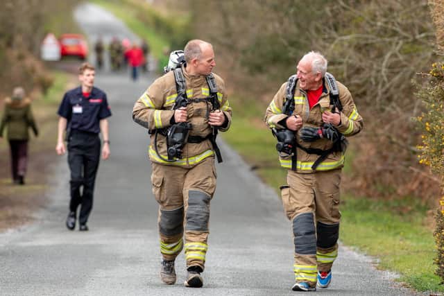 Firefighters and managers from Lincolnshire Fire and Rescue came together at last weekend to complete a seven-mile charity challenge. Picture: John Aron Photography.