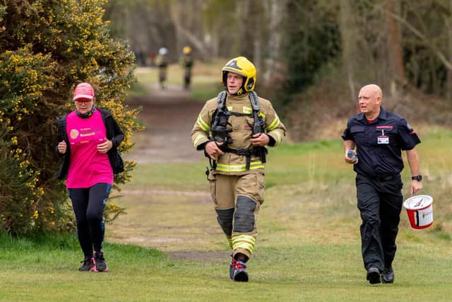 Firefighters and managers from Lincolnshire Fire and Rescue came together at last weekend to complete a seven-mile charity challenge. Picture: John Aron Photography.