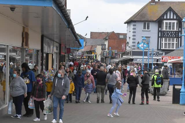 Lumley Road in Skegness full of shoppers on Saturday.