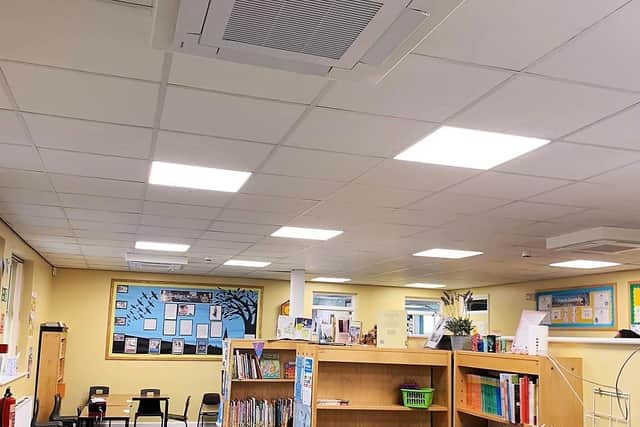 New efficient heating units fitted in Kirkby La Thorpe School. EMN-211005-162832001