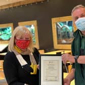 Steve Nichols, CEO of Lincolnshire Wildlife Park, receives a TED age friendly certificate.