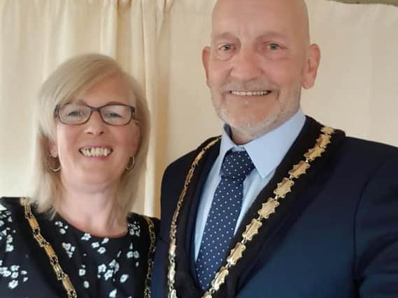 Mayor of Skegness Coun Trevor Burnham with the Mayoress, Jane.
